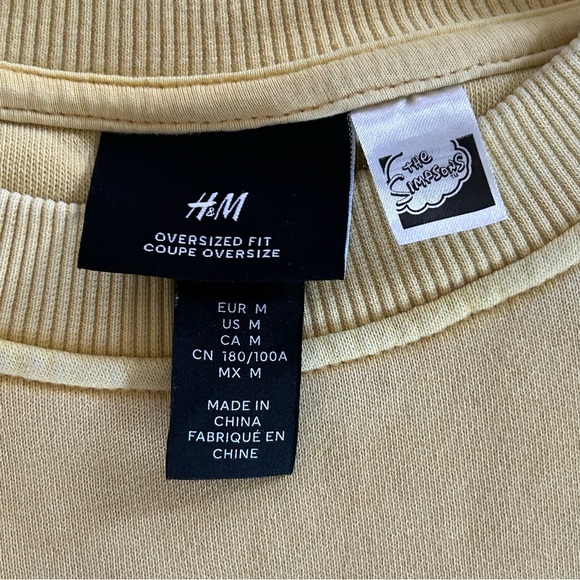 H&M X Simpsons Pullover Sweatshirt Krusty The Clown Joker Yellow M 100% Cotton - Picture 4 of 8